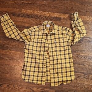 Carhartt Men's Yellow and Black Checkered Shirt